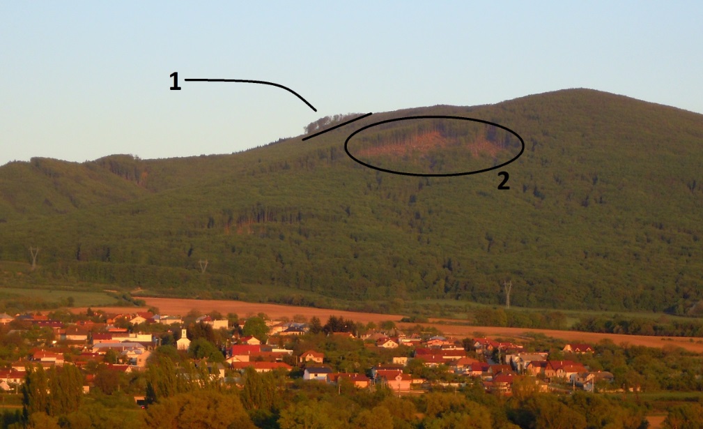 Bradlo s vyznačenymi miestami, odkiaľ možno vidieť Vysoké Tatry